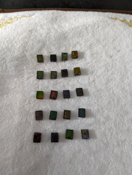 Rectangle Ammolite gemstone size 8X10mm natural and genuine : E00bundle38b