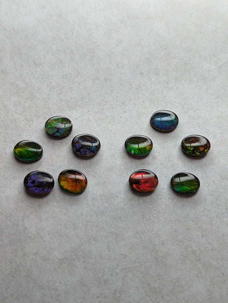 Oval Ammolite gemstone size 7X9mm natural and genuine : E00bundle14