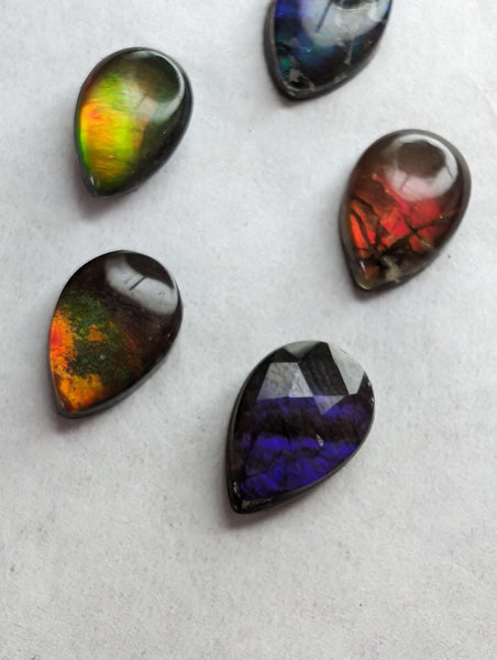 Pear Ammolite gemstone size 8X12mm natural and genuine : E00bundle22