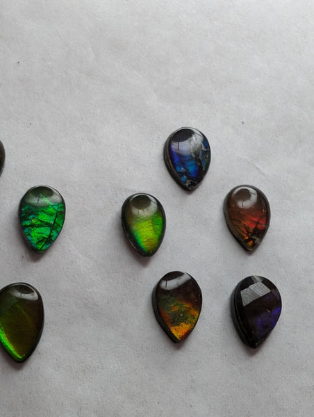 Pear Ammolite gemstone size 8X12mm natural and genuine : E00bundle22