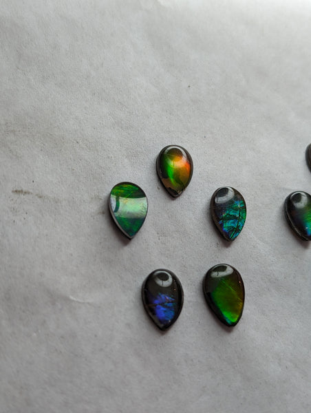 Pear Ammolite gemstone size 8X12mm natural and genuine : E00bundle22