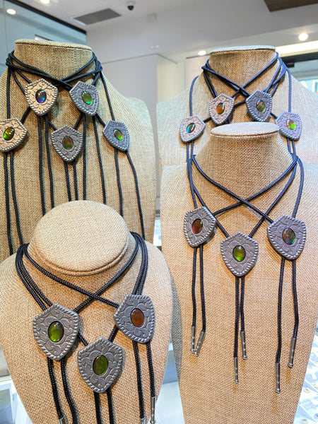 Ammonite Shell Pattern Bolo Tie PN E21501