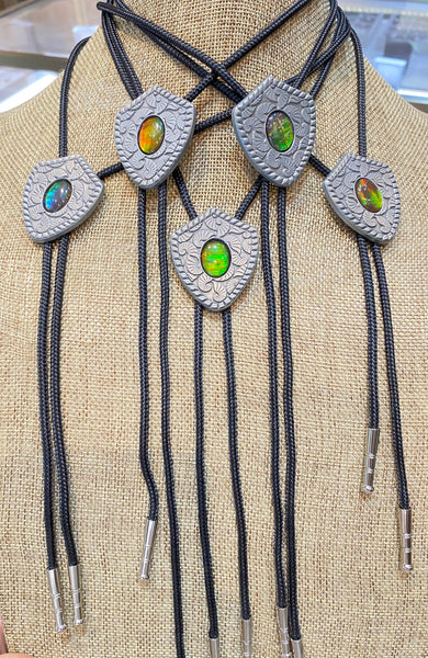 Ammonite Shell Pattern Bolo Tie PN E21501