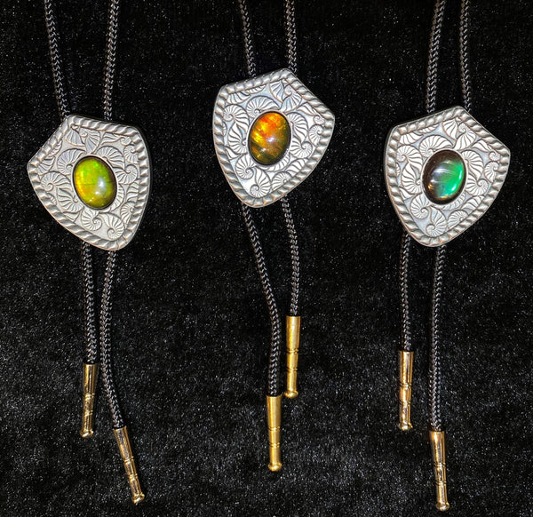 Ammonite Shell Pattern Bolo Tie PN E21501