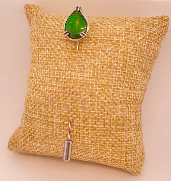 Ammolite Pear Silver Pin PN E10483