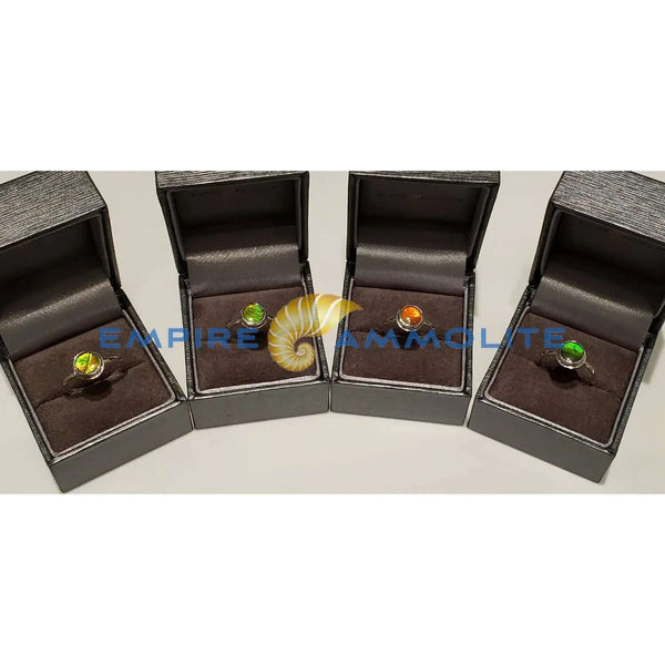 Ammolite 8mm Sterling Silver Ring Pn: ES155-AA