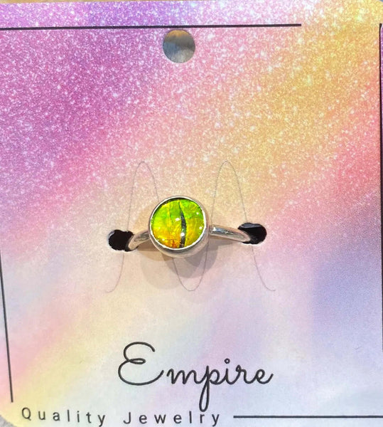 Ammolite 8mm Sterling Silver Ring Pn: ES155-AA