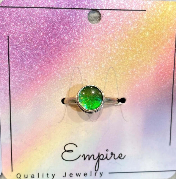 Ammolite 8mm Sterling Silver Ring Pn: ES155-AA