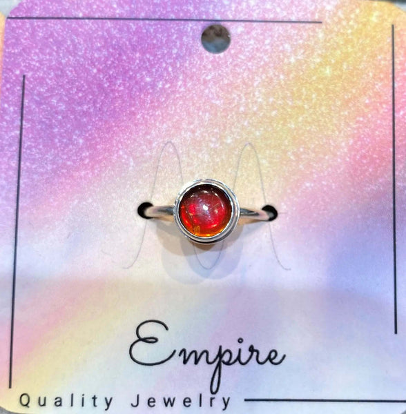 Ammolite 8mm Sterling Silver Ring Pn: ES155-AA