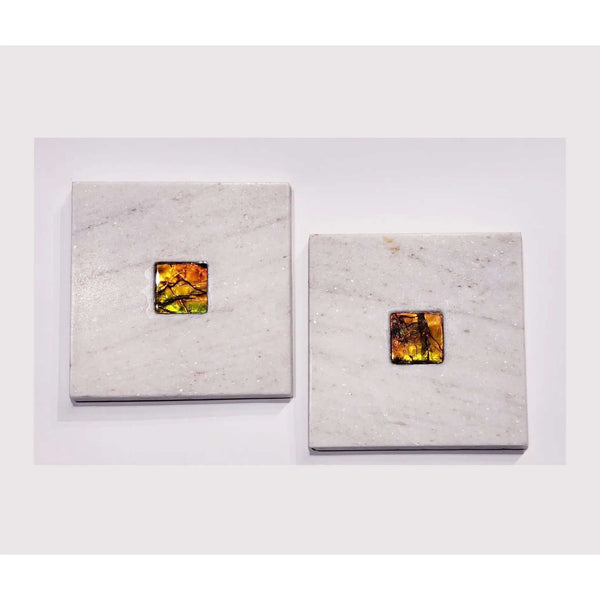Ammolite Coaster with Ammolite Gemstone PN: E150111 %product from Empire Ammolite