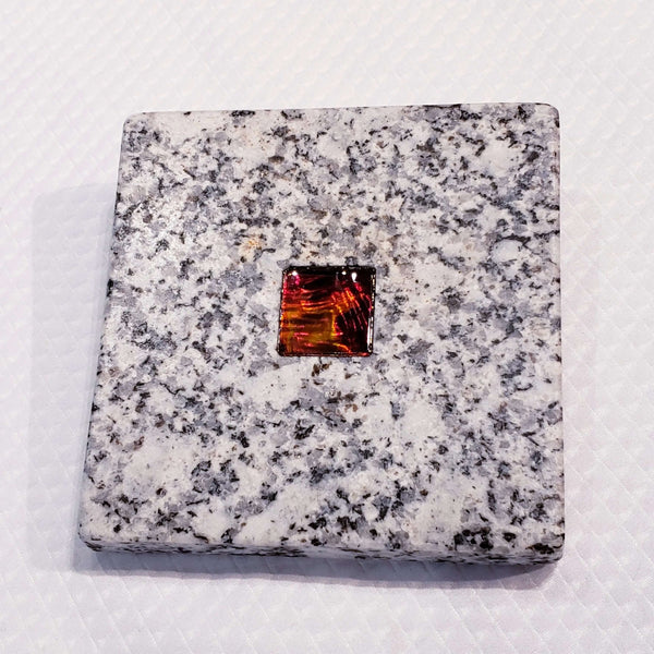 Ammolite Coaster with Ammolite Gemstone PN: E150111 %product from Empire Ammolite