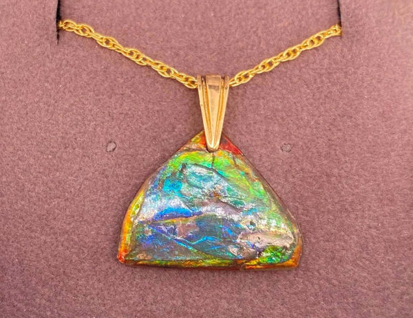 Ammolite Freeform Pendant that is 21X25MM Right View PN E13562