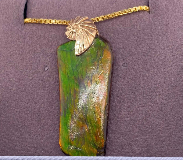 Ammolite Freeform Pendant that is 32x15mm PN E20261