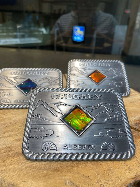 Ammolite Large Calgary Alberta Belt Buckle Lower View PN E21301