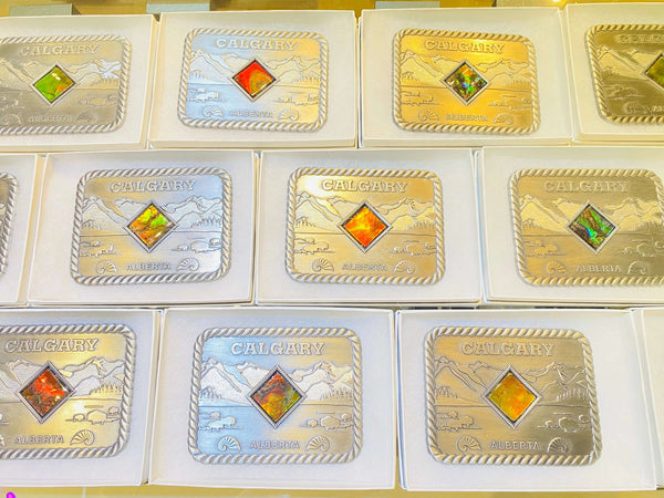 Ammolite Large Calgary Alberta Belt Buckle PN E21301 %product from Empire Ammolite