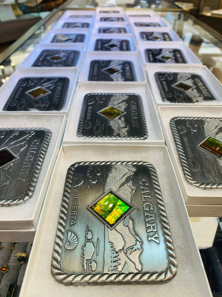 Ammolite Large Calgary Alberta Belt Buckle with Various options