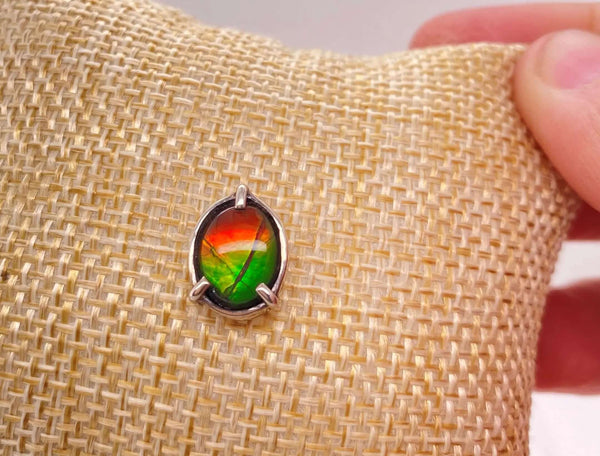 Ammolite Oval Silver Pin PN E10522