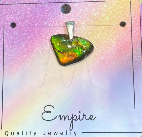 Ammolite Petite Pendant with a Chain Included: PN: ES150-AA %product from Empire Ammolite