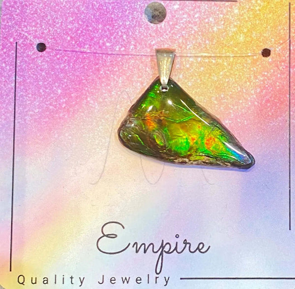 Ammolite Petite Pendant with a Chain Included: PN: ES150-AA %product from Empire Ammolite