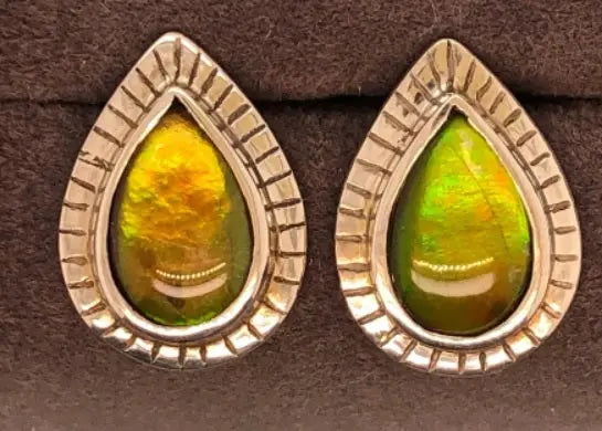 Ammolite Stud Silver Earrings PN E20424