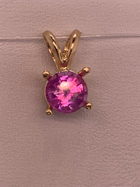 Birthstone Gold Necklace with Natural 6mm Gemstone PN: E676265 %product from Empire Ammolite