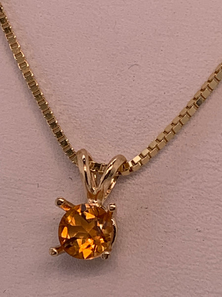 Birthstone Gold Necklace with Natural 6mm Gemstone PN: E676265 %product from Empire Ammolite