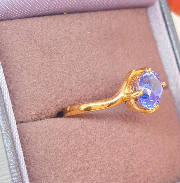 Blue Sapphire Ring with a 2.08ct Gem Set in Gold Ring Left View PN E405J