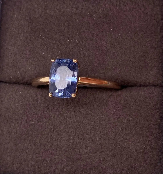 Blue Sapphire Ring with a 2.11ct Gem Set in Gold Ring Right View PN E405C