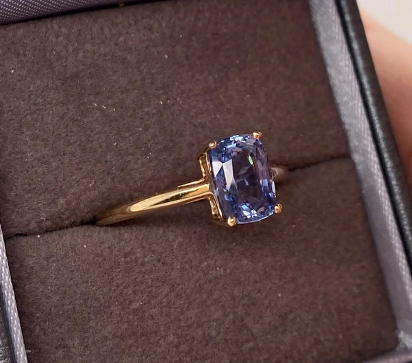 Blue Sapphire Ring with a 2.11ct Gem Set in Gold Ring Left View PN E405C
