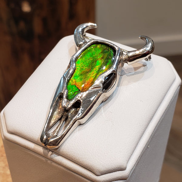 Buffalo Pin 24X15MM SLV Yellow, Green and Orange PN. E20593 %product from Empire Ammolite