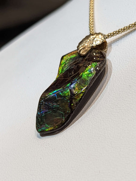 Ammolite Freeform Pendant with 17x32mm size PN E21238 %product from Empire Ammolite