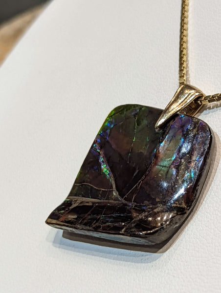 Ammolite Freeform Pendant that is 30x35mm PN E2123C %product from Empire Ammolite