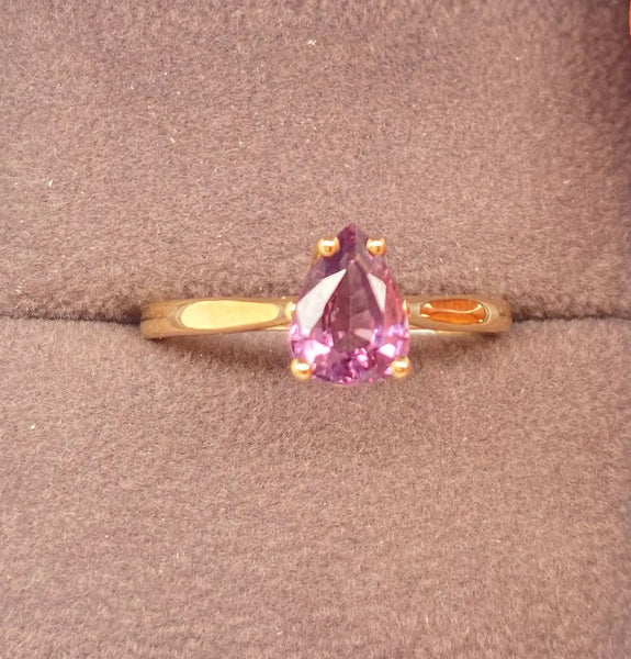 Pink Spinel Ring with a 1.01ct Gem Set in Gold Ring Front View PN E419
