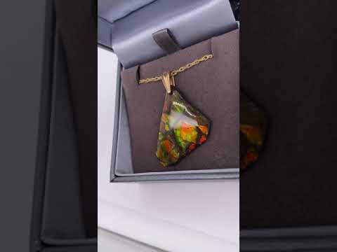 Ammolite Freeform Pendant that is 27x28mm Video PN E00421H