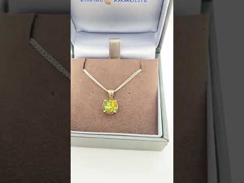 Ammolite Petite Round Silver Pendant Video PN E20114