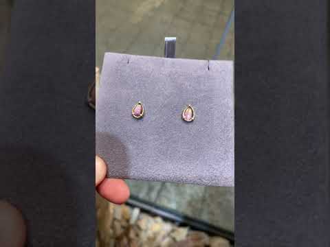 Ammolite Pear Gold Earrings Video PN E00423P