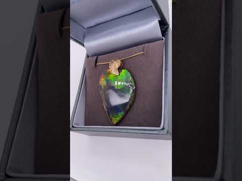 Ammolite Freeform Pendant that is 30x30mm Video PN E1383