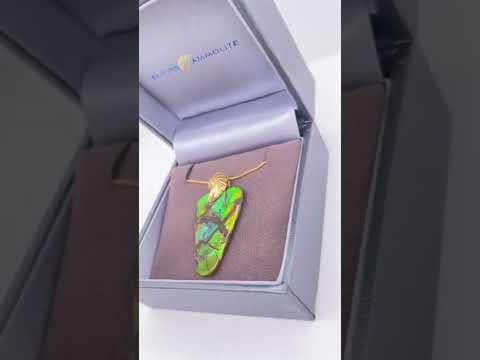 Ammolite Freeform Pendant that is 31x20mm Video PN E20381