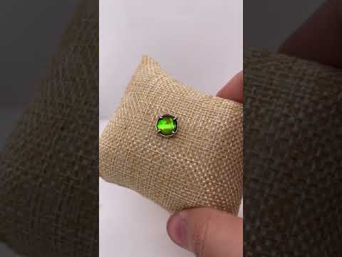 Ammolite Round Silver Pin Video PN E10513