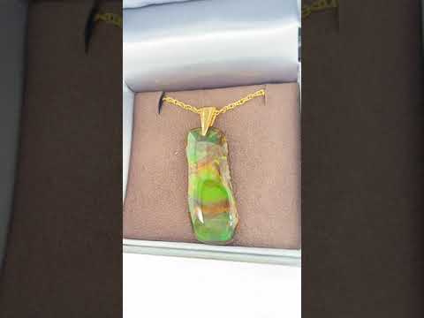 Ammolite Freeform Pendant that is 36x15mm Video PN E20812