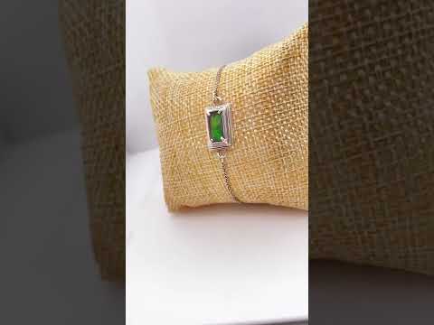 Ammolite Bracelet Set in Silver with a Rectangle Gemstone Video PN E20313