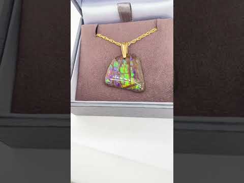 Ammolite Freeform Pendant that is 23x21mm Video PN E20361
