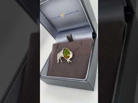 Ammolite Buffalo Silver Pendant Video PN E21314