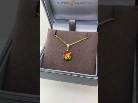 Ammolite Gold Pendant with an Oval Gem Set in 14KYG Video PN E20824