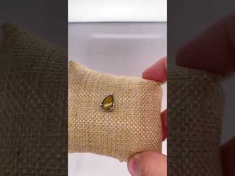 Ammolite Petite Pear Silver Pin Video PN E10493