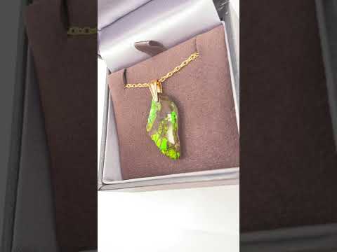 Ammolite Freeform Pendant that is 27x15mm Video PN E134S