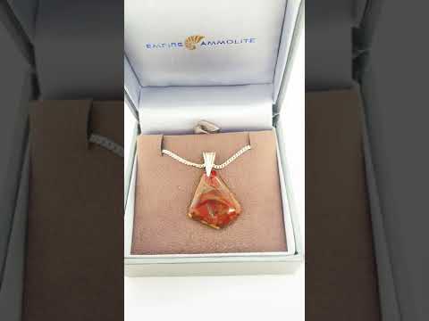 Ammolite Freeform and Sterling Silver Bail 25X19MM Video PN E20363