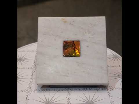 Dolomite Coaster Video with Ammolite Gemstone