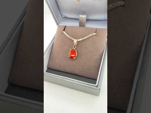 Ammolite Silver Petite Oval Pendant Video PN E20704