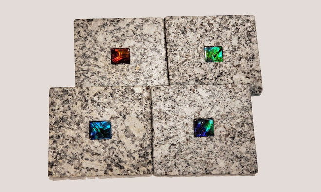 Ammolite Drink Coasters and Wine Charms